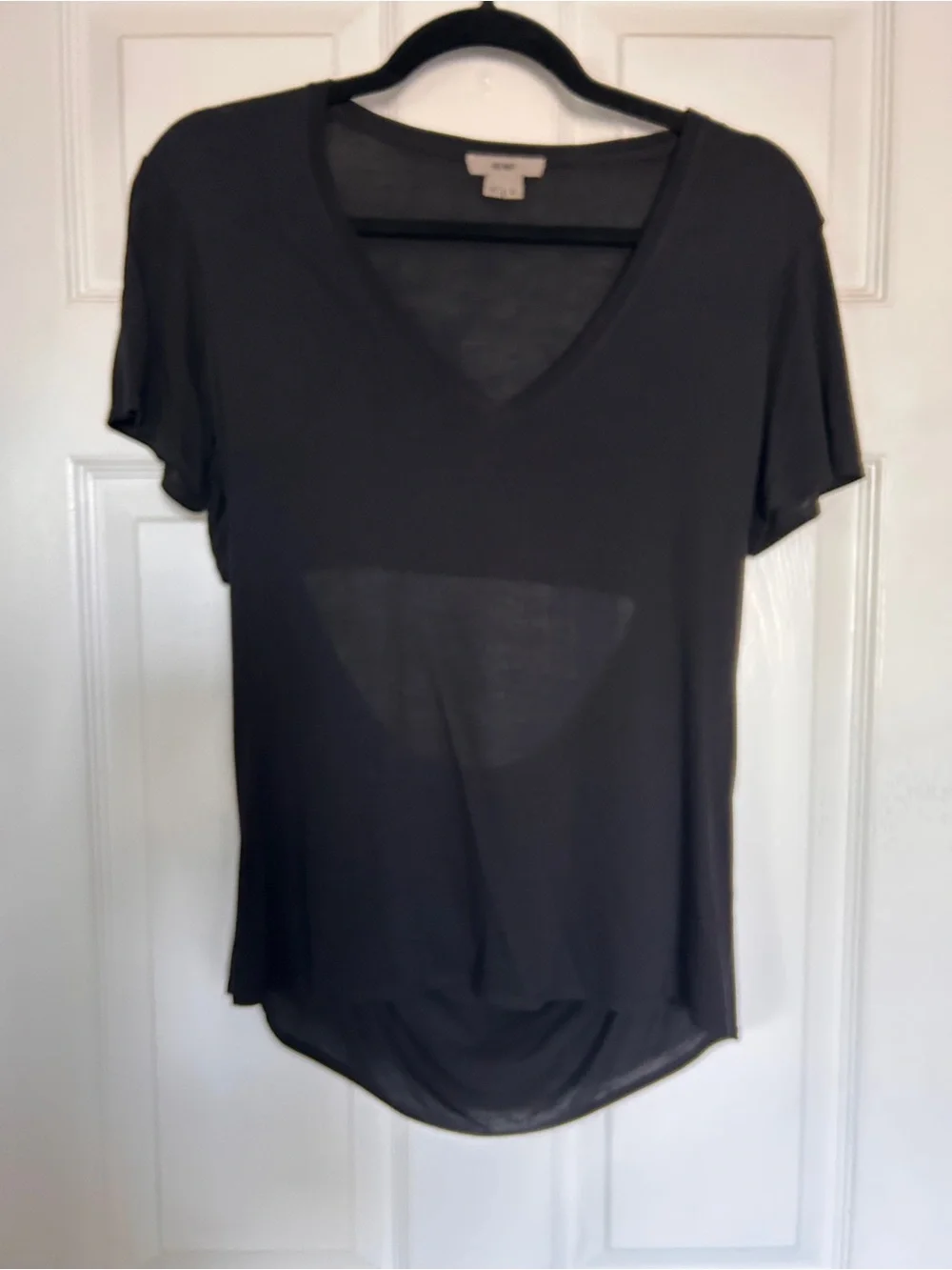 Helmut Lang Black Open Back V-neck T-shirt